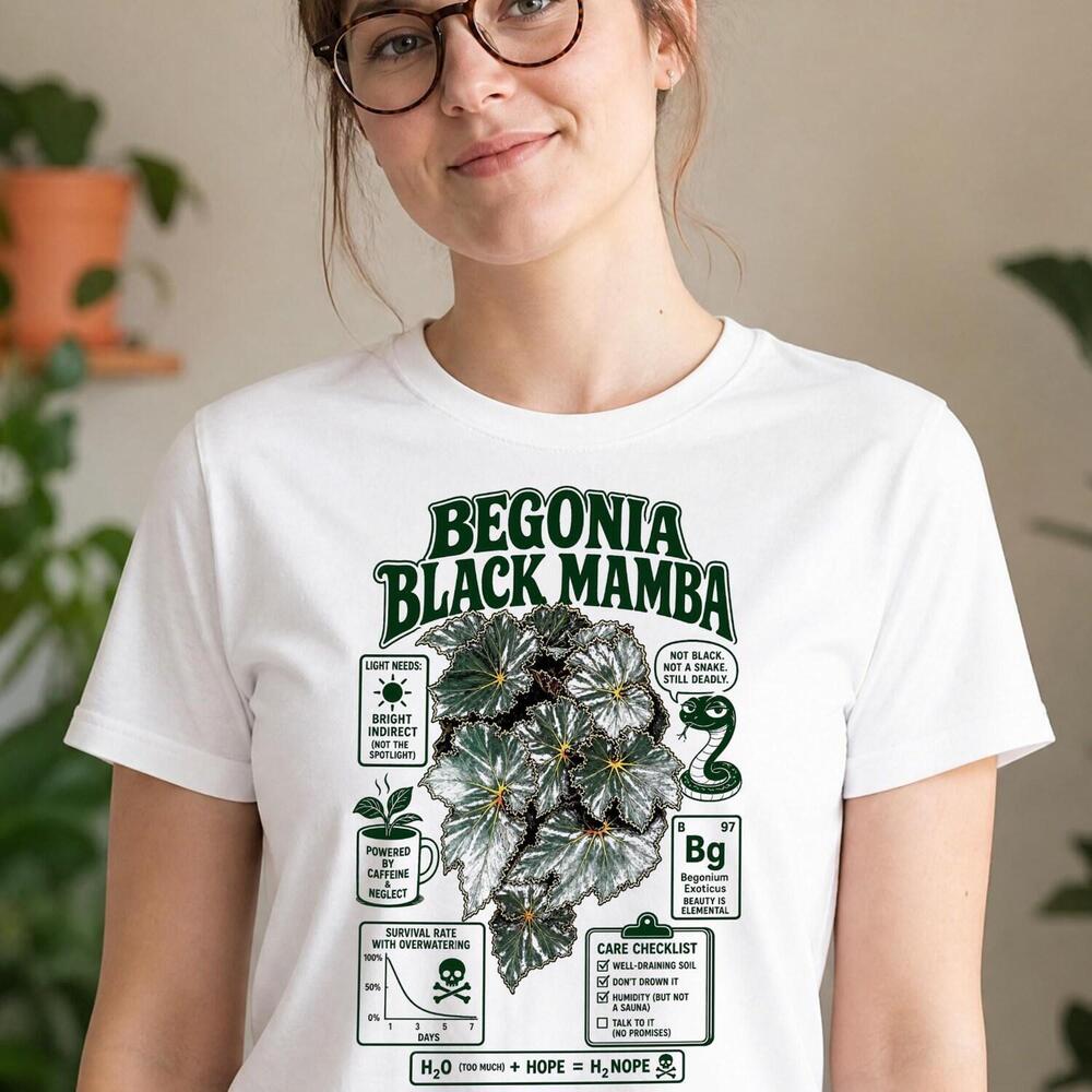 Funny Begonia Black Mamba Shirt Retro House Plants Gift